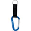 Aluminum Carabiner Key Ring with Woven Strap, Large - Blue - Front