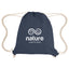 Arden Drawstring Bag in Recycled Cotton - Navy - Silk Screen