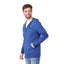 Argus Eco Fleece Full Zip Hoodie for Men Embroidery - New Royal Heather - Left Angle On Model