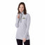 Asgard Textured Eco Knit Half Zip for Women Laser Engraving - Silver Heather - Left Angle On Model