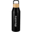 Aspen Recycled Aluminum Bottle with Bamboo Lid, 24 oz Full Color - Black - Front