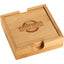 Bamboo Coasters with Caddy, Set of 4 Laser Engraving - Natural - Front