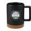 Bates Ceramic Mug with Cork Base, 15 oz Laser Engraving - Black - Front