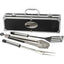 BBQ Tool Set in an Aluminum Case, 3 Pieces Laser Engraving - Black - Front