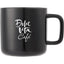 Boulder Ceramic Mug with Square Handle, 12 oz - Black - Front