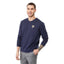 Bromley Knit V-Neck Sweater for Men Transfer - Metro Blue Heather - On Model