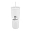 Brooklyn Recycled Stainless Steel Tumbler, 24 oz - White - Silk Screen