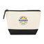 Canvas Zip Pouch with Colored Base Embroidery - Black - View 1