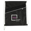 Combo Recycled Drawstring Bag with Key Ring Full Color - Black - Front
