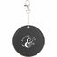Compact Mirror Bag Charm with Lobster Clip - Black - Front