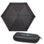 Compact Travel Umbrella with Zip Case, 37 Inch - Black - Front