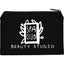 Cotton Canvas Travel Pouch with Zip, 8 oz - Black - Front
