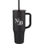 Erie Straw Tumbler with Handle, 30 oz Laser Engraving - Black - Front