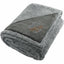 Fuzzy Heathered Fleece Blanket with Logo Patch Embroidery - Charcoal - Angled
