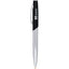 Geneva Twist Ballpoint Pen in Matte Black and Chrome Laser Engraving - Black - Front