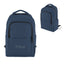 Hudson Laptop Backpack in Leatherette Embroidery - Navy - Silk Screen