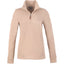Hudson Ribbed Half Zip Sweater for Women Embroidery - Tan - Front