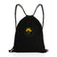 Impact Recycled Cotton Drawstring Backpack, 145 gsm Transfer - Black - View 1