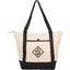 Isle Organic Cotton Zippered Tote, 8 oz - Natural/Black - Front