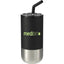 Lagom Insulated Tumbler with Steel Straw, 16 oz - Black - Front