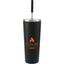 Maia Copper Insulated Tumbler with Two Lids, 24 oz - Black - Front