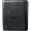 Manhattan Pebble Grain Leather Zippered Padfolio Debossing - Black - Front