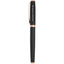 Matte Black Rollerball Pen in Recycled Brass with Rose Gold Trim - Black - Front