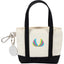 Mini Tote Bag Charm in Recycled Polyester Transfer - Black - Front