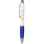 Nash Antimicrobial Ballpoint Pen with Stylus - White/Blue - Side