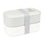 Oishii Two Tier Bento Box with Utensils - Grey-Cream - View 1