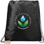 Oriole Recycled Drawstring Bag Full Color - Black - Front