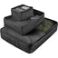 Packing Cubes in Three Sizes, 420D Polyester - Black - Front