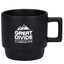 Paco Stackable Herringbone Ceramic Mug, 12 oz Laser Engraving - Navy - Front