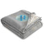 Plaid Polar Fleece and Sherpa Blanket, 50 x 60 Inches Embroidery - Gray - Front
