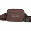 Puffer Fanny Pack in Quilted Recycled Fabric Embroidery - Chocolate - Front