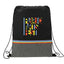 Rainbow Color Block Recycled Drawstring Bag - Black - Front