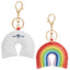 Rainbow Faux Leather Keychain - Rainbow - Front
