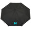 Recycled Auto-Open Folding Umbrella with Wood Handle, 42 Inch Transfer - Black - Front