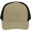 Recycled Canvas Five Panel Mesh Back Ball Cap Transfer - Olive/Black - Front