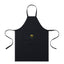 Recycled Cotton Bib Apron with Front Pocket - Black - View 1