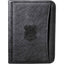 Recycled Leather Writing Pad with Organizer - Black - Front