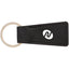 Recycled PU Key Tag with Split Ring - Black - Front