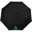 Recycled Three-Fold Umbrella with Wood Handle, 46 Inch Transfer - Black - Front