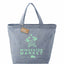 Recycled Twill Grocery Tote with Bottom Board, 5 oz - Blue - Front