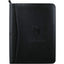 Recycled Zippered Padfolio with Two ID Windows Debossing - Black - Front