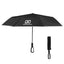 Reflective Umbrella with Carabiner Handle, 46 Inch Arc - Black - Silk Screen