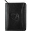 Renaissance Junior Zippered Padfolio in Recycled Leather - Black - Front