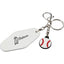 Retro Motel Key Tag with Baseball Charm - White - Front