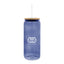 Ribbed Borosilicate Glass Can with Bamboo Lid, 20 oz - Silk Screen