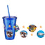 Sedici Double Wall Tumbler with Straw, 16 oz - Blue - Front